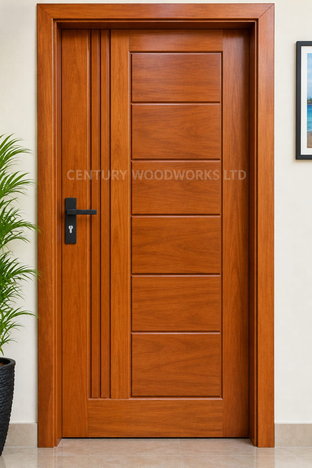 A premium solid Mvule hardwood door — Doors