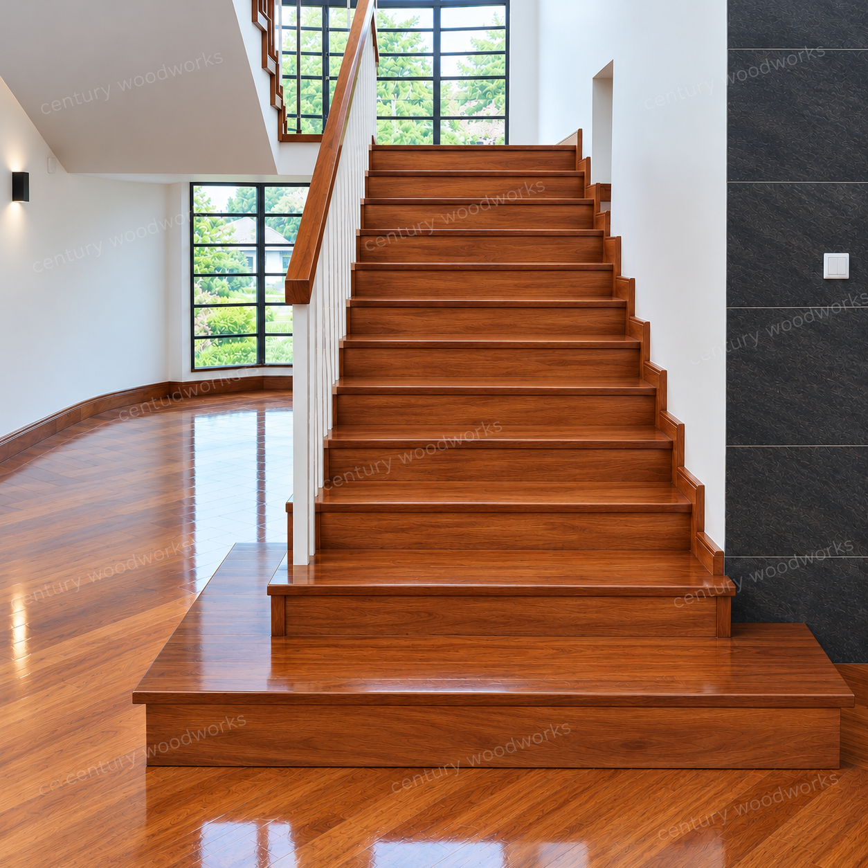 Mvule staircase — Office / Custom Woodwork